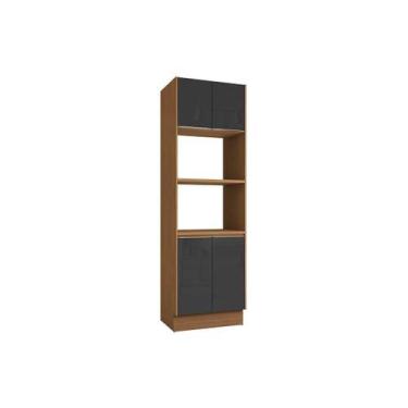 Imagem de Paneleiro Cozinha Modulado Vibra T630 c/ 4 Portas 70cm Canela/Grafite 