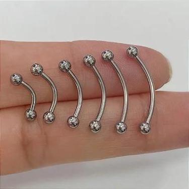 Imagem de Microbell curvo titânio com bolinhas rosqueáveis - no-brand, 10mm
