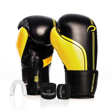 Imagem de Kit Luva Boxe Muay Thai Fx1 Pretorian Bandagem e Protetor Bucal Treino Sparring 10oz 12oz 14oz 16oz-Unissex