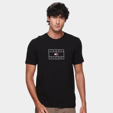 Imagem de Camiseta Tommy Hilfiger Graphic Masculina, Preto, M