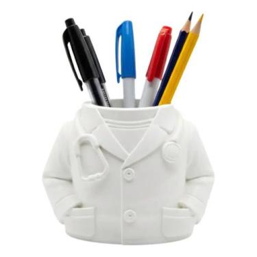 Imagem de Porta Canetas Jaleco Branco Médico Nutri Dentista Estética - TOP 3D PR