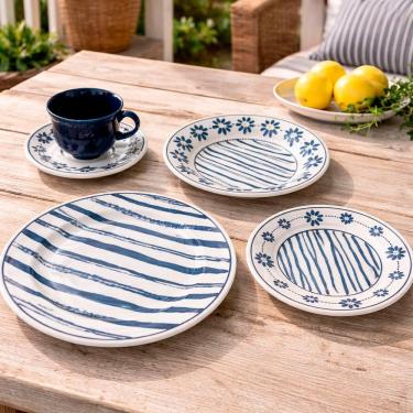 Imagem de Aparelho Jantar Oxford Donna Margaridas Kit 40pçs 8 Pessoas