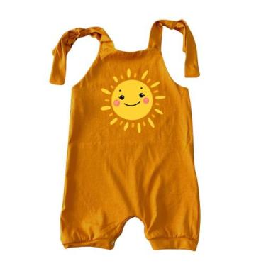 Imagem de Macacão Jardineira Malha Algodão Bebê Verão Menino Menina Sol 1 - Mali