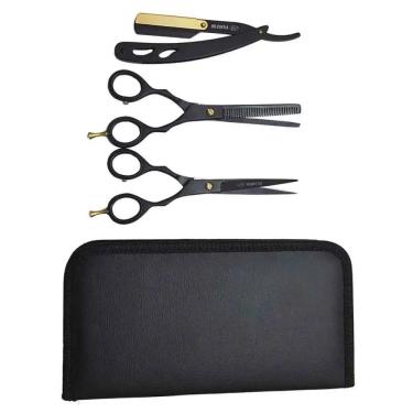 Imagem de Kit Barbeiro Aço Inox 6.0 Black Dilcintia