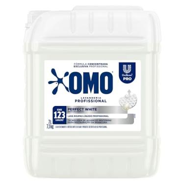 Imagem de Lava-Roupas Líquido Concentrado Lavanderia Profissional Omo Perfect White Pro Galão 7l, OMO
