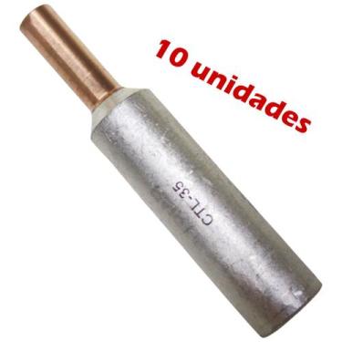 Imagem de Kit 10 Terminal Pino Bimetálico de Compressão para Cabo de Alumínio de
