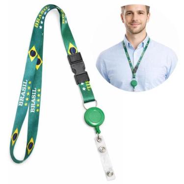 Imagem de Cordão para Crachá com Roller Clip Retrátil - Seleção Copa do Mundo Br