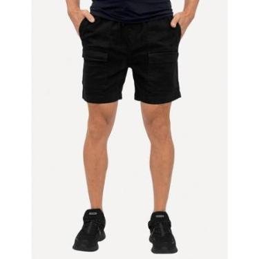 Imagem de Bermuda Calvin Klein Jeans Masculina Cordão Color Cargo Preta-Masculino