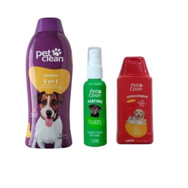 Imagem de Kit POP Pet Clean Shampoo + Perfume + Condicionador Pet Cães, 5x1 + Pe