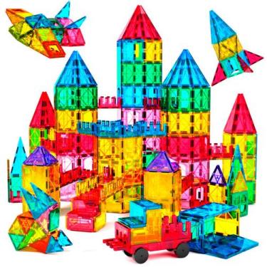 Imagem de Brinquedo Educativo Infantil Bloco de Montar Magnético 65 ou 130 Peças