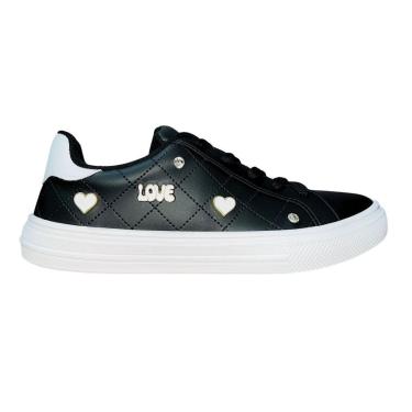 Imagem de Tênis Casual Matelassê com Aplique Metálico Feminino Moleca 5796.115 Preto-Feminino