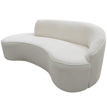 Imagem de Sofá Curvo 02 Lugares 150cm Eron Braço Esquerdo Bouclé Off White - Nexta Casa