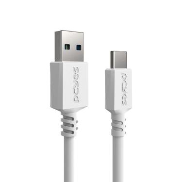 Imagem de Cabo Usb A 3.0 Macho P/ Usb Tipo-c - Branco - 1 Metro - Pucap3-1b