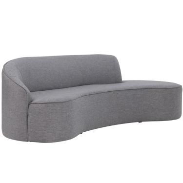 Imagem de Sofá Curvo 02 Lugares 150cm Braço Direito Eron Linho Cinza Mesclado - Nexta Casa
