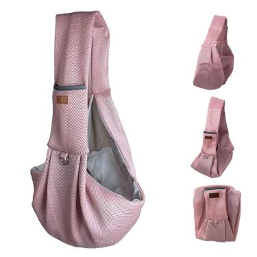 Imagem de Bolsa de Transporte Canguru Pet Gato Cachorro Animal Malha Respiravel Tira de Ombro Tecido Confortavel Resistente