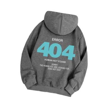 Imagem de Moletom Feminino Com Capuz Em Fleece Error 404 Human Not Found S-XXL C