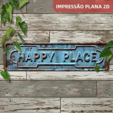 Imagem de Arte De Parede Rústica Em Metal Envelhecido Azul-Petróleo, Placa Vinta