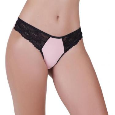 Imagem de Tanga Fio Duplo Poliamida Cor:Renda Preta/ RomanceTamanho:P - MTX Moda