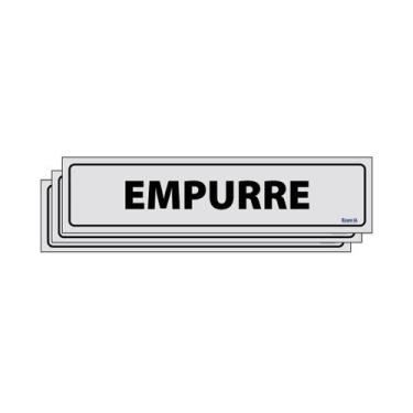 Imagem de Combo 3 Placas De Sinalização Empurre 30x7 Ecom IA - B-520 F9e