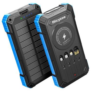 Imagem de Carregador solar Power Bank Hicyzoe 49800mAh com azul sem fio