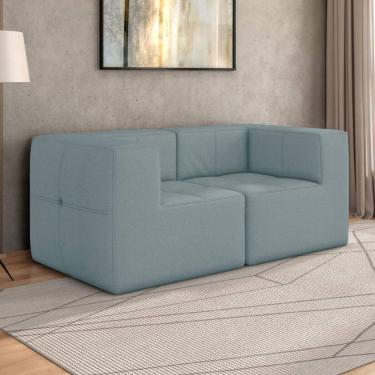 Imagem de Sofá Modulado Na Caixa 2 Lugares 154cm Espuma D33 Multimóveis CR45356 Azul