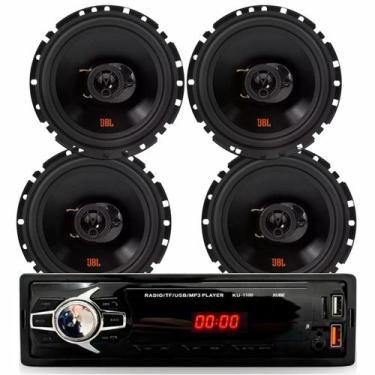 Imagem de Kit Rádio Automotivo MP3 Kube KU 1100 Bluetooth com 4 Alto Falantes JB