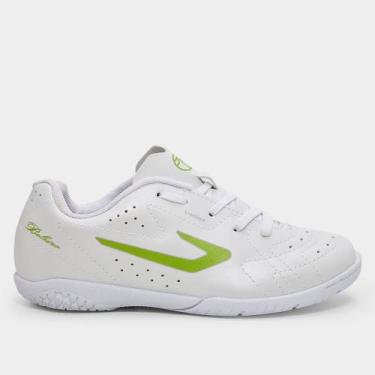 Imagem de Chuteira Infantil Topper Boleiro VI Futsal, Branco, Verde, 35