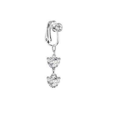Imagem de Piercing umbigo pressão duplo coração zirconia - 3i