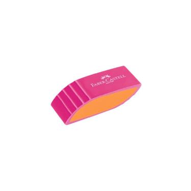 Imagem de Borracha Faber-Castell Colorida Bicolor Rosa com Formato Ergonômico para Mais Conforto ao Apagar 1 Unidade Rosa