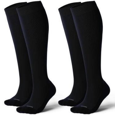 Imagem de Meias de Compressão LEVSOX - Algodão Extra Grosso 20-30 mmHg (2 Pares)