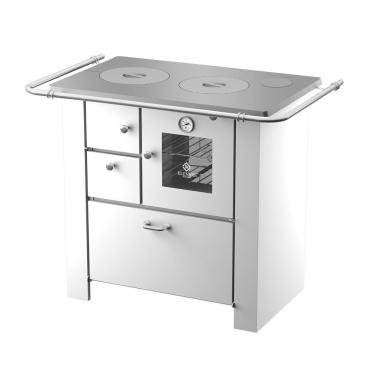 Imagem de Fogão a Lenha Elevare Industrial Master Branco N°02 Direito com Chapa de Alumínio e Forno Interno
