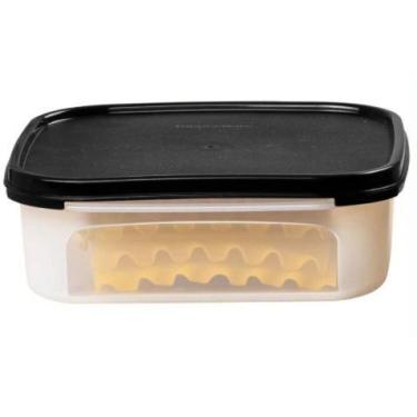Imagem de Modular Quadrado 1,2 litros Transparente com tampa preta Tupperware