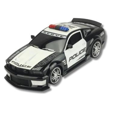 Imagem de Carro de controle remoto policial preto e branco - bbr toys