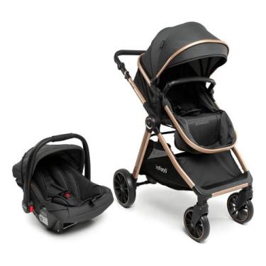 Imagem de Combo Carrinho Travel System Duo Infanti Preto Bronze e Bebê Conforto 