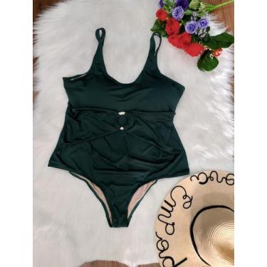 Imagem de Maiô plus size com bojo - Nova Empoderada, Verde musgo, Plus 48 ao 52