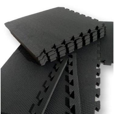 Imagem de Tatame EVA Preto Conjunto com 10 Unidades 50cm x 50cm x 2cm Equipacasa