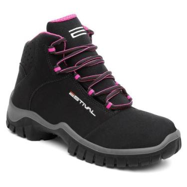 Imagem de Botina de Segurança Feminina Estival Preto, Rosa EN1007 CA 44558, 39
