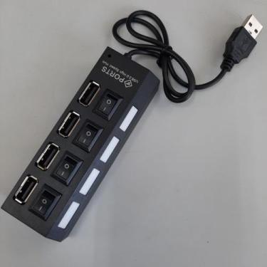 Imagem de Hub USB 2.0 3.0 Regua Extensão Adaptador e Multiplicador 4 Portas High