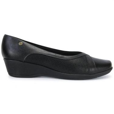 Imagem de Sapato Piccadilly Anabela 143247 Conforto Joanete Feminino, Preto, 37