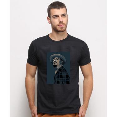 Imagem de Camiseta masculina Preta algodao André 3000 Rapper Americano Retrato