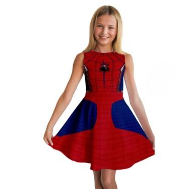 Imagem de Vestido Fantasia Homem Aranha Infantil - Andara Moda Pais e Filhos, 7/