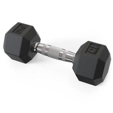 Imagem de Dumbbell Sextavado D1FITNESS 06kg Emborrachado Preto