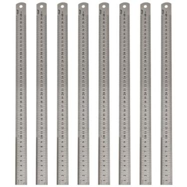 Imagem de Régua Escala De Aço Inox Graduada 40cm ( 16") x 25,4mm (1") x 0,6mm KI