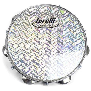 Imagem de Pandeiro 10 Torelli Tp308Pr Injetado Holografico Bk