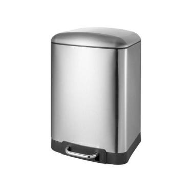 Imagem de Lixeira Inox 12L Retangular Pedal Balde Removível Just Home - Just Hom