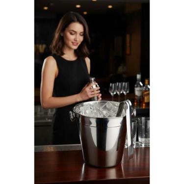 Imagem de 2x Balde Gelo Inox C/ Pegador Para Drinks Whisky - Elegância - Congrat