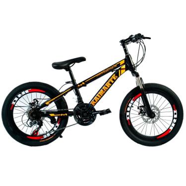 Imagem de Bicicleta Aro 20 Bike 21 Vel Marchas MiniTrail Freio a Disco Quadro Aço Carbono Cor Preto Laranja - WCT FITNESS
