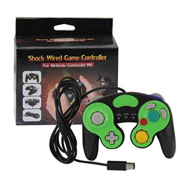 Imagem de TechBrasil Controle Clássico Game Cube Turbo Nintendo Wii Preto + Verde