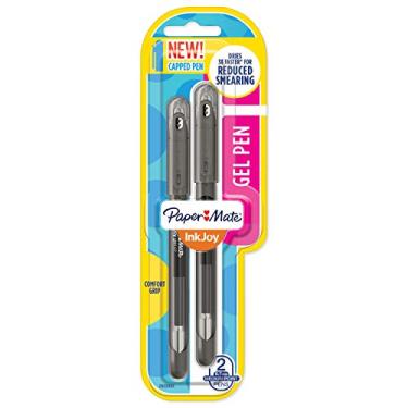 Imagem de Paper Mate Canetas de gel InkJoy ponta média (0,7 mm) com tampa, 2 unidades, pretas (2022983)