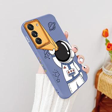 Imagem de Moda astronauta com estojo de telescópio para Samsung Galaxy S22 S21 S20 FE S10 S10e Note 20 ultra 10 9 Plus Pro Soft Phone Cover, Lavender Gray2, Para S21